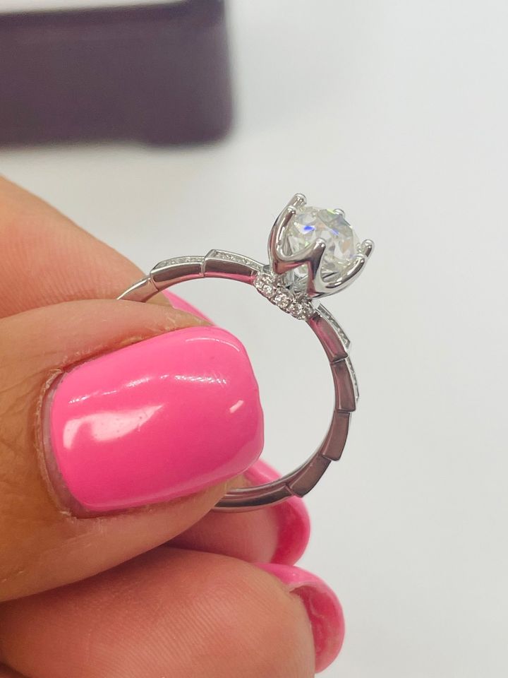 Hidden Halo Gorgeous 1.50Carat Mondavhie Diamond Oval Engagement Ring