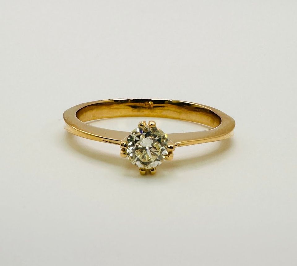 Natural Diamond Solitaire in 18K Gold Only $699.00