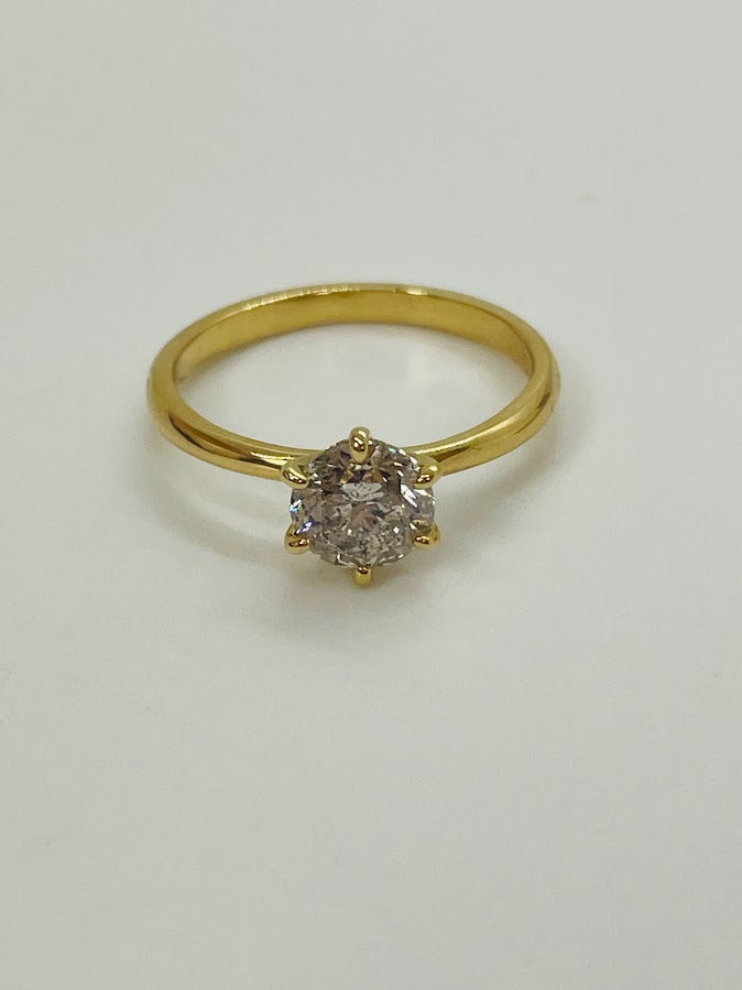 18K Tiffany Style Natural Diamond 1.00 Carat G Color I2