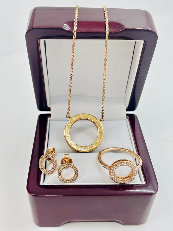 Gold Plated Rose Gold , Pandora Circle of Sparkle 4 Pieces Set 50% less than Pandora Price