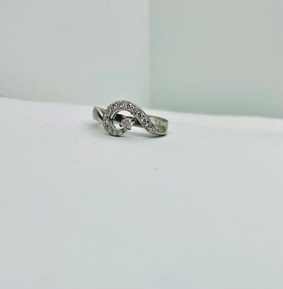 Last piece beautiful Silver Ring sets with Z-Sophia diamonds , rhodium plated anti-tarnish