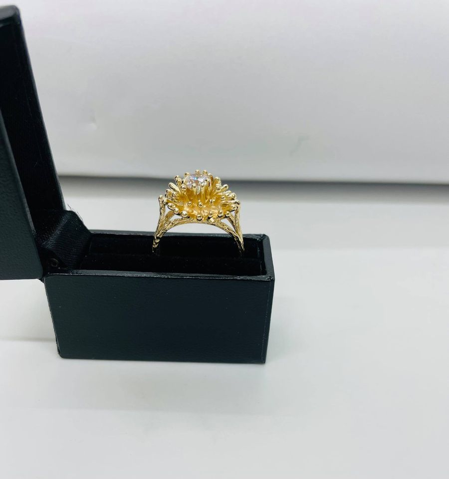 Beautiful Dinner Ring Clearance 10k with Zsophia diamond centre