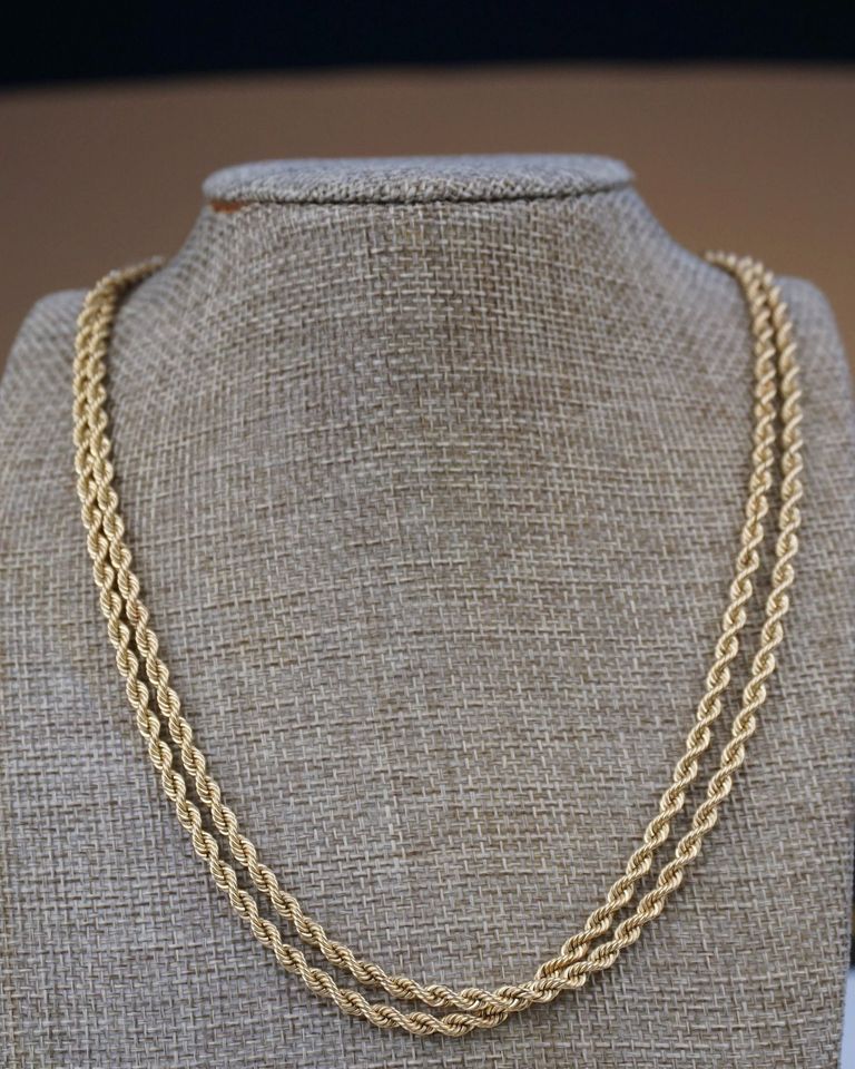 Crazy Offer " 10Karat Solid Gold Rope Chain In 36" Long"