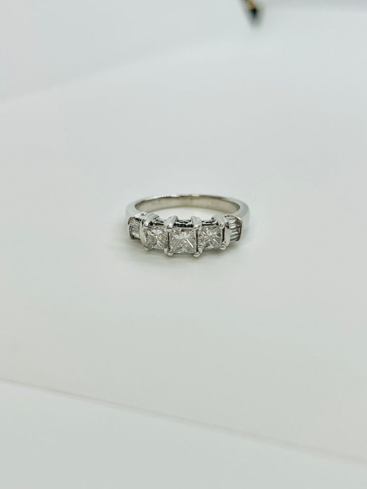 Diamond Anniversary ring in 14K White Gold .80CTW
