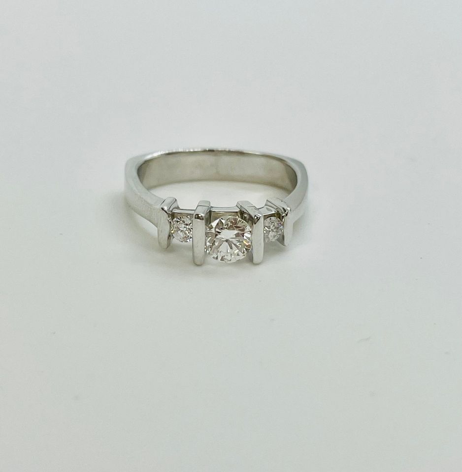 Anniversary/Engagement Ring in 18Karat White Gold .62CTW Natural Diamonds