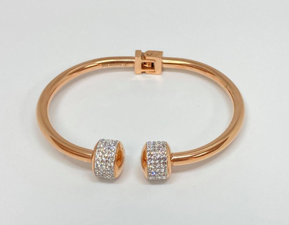 Rose Gold Finish Bangle + FREE Diamond Earrings