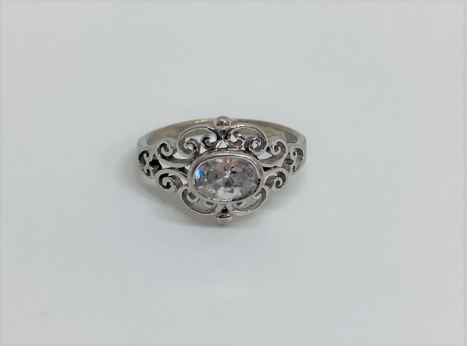 Sterling Silver Ring with Oval Zsophia Diamond