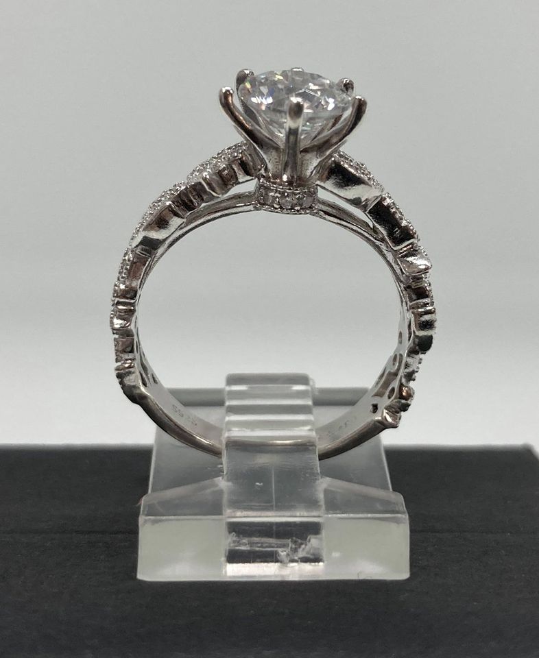 Stunning Ring Design- White Gold Finish Engagement Ring with 1ct Zsophia Diamond