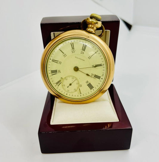 Waltham 14karat Solid Gold Wind up Antique Pocket Watch in Good working Condition